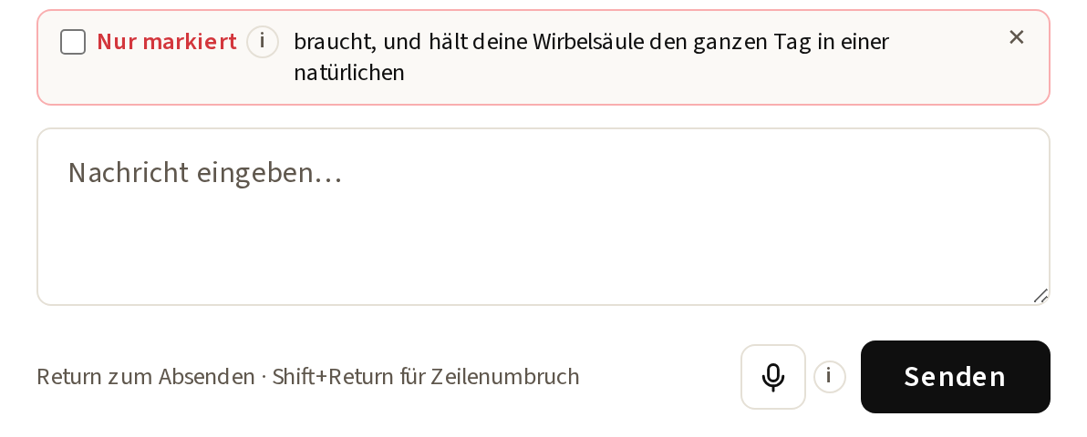 Text markiert, über dem Eingabefeld erscheint das Kästchen „Nur markiert“